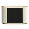Tivoli Curved Fluted Sideboard - 2 Door - with Gold Trim - White - Ceramic