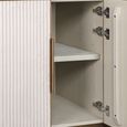 Tivoli Curved Fluted Sideboard - 2 Door - with Gold Trim - White - Ceramic