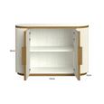 Tivoli Curved Fluted Sideboard - 2 Door - with Gold Trim - White - Ceramic