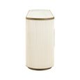 Tivoli Curved Fluted Sideboard - 4 Door - Large - with Gold Trim - White - Ceramic