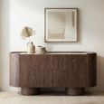 Callahan Curved Sideboard - 2 Door - Medium - Brown - Ceramic and Wood
