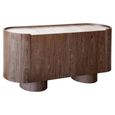 Callahan Curved Sideboard - 2 Door - Medium - Brown - Ceramic and Wood