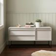 Albion Medium Sideboard - 3 Drawer - Stone Grey and Black