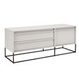 Albion Medium Sideboard - 3 Drawer - Stone Grey and Black