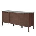 Willow Medium Sideboard - 3 Door - Tobacco Walnut and Beige - Wood and Marble Effect