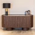 Callahan Curved Sideboard - 2 Door - Medium - Brown - Ceramic and Wood