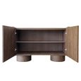 Callahan Curved Sideboard - 2 Door - Medium - Brown - Ceramic and Wood