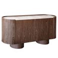 Callahan Curved Sideboard - 2 Door - Medium - Brown - Ceramic and Wood