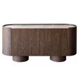 Callahan Curved Sideboard - 2 Door - Medium - Brown - Ceramic and Wood