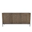 Tacca Carved Sideboard - 3 Door - Large - Brown - Distressed Wood and Metal