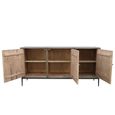 Tacca Carved Sideboard - 3 Door - Large - Brown - Distressed Wood and Metal