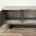 Fluted Low Sideboard - 2 Door - Medium - Rustic - Rubber Wood and Metal
