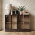 Beau Sideboard - 2 Door - Medium - Rustic Brown - Glass and Mango Wood