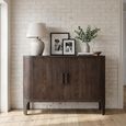 Curved Fluted Sideboard - 2 Door - Small - Brown - Wooden