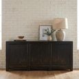 Chinese Sideboard - 3 Door - Extra Large - Distressed Black - Elm Wood