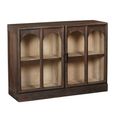Beau Sideboard - 2 Door - Medium - Rustic Brown - Glass and Mango Wood