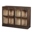 Beau Sideboard - 2 Door - Medium - Rustic Brown - Glass and Mango Wood