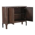 Curved Fluted Sideboard - 2 Door - Small - Brown - Wooden