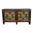 Hand Painted Sideboard - 2 Door - Large - Antique Brown - Distressed Wooden