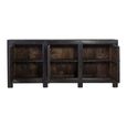 Chinese Sideboard - 3 Door - Extra Large - Distressed Black - Elm Wood