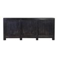 Chinese Sideboard - 3 Door - Extra Large - Distressed Black - Elm Wood