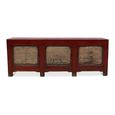 Chinese Sideboard - 3 Door - Extra Large - Vintage Red - Lacquered Pine Wood