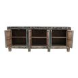 Chinese Sideboard - 6 Door - Extra Large - Distressed Black - Pine Wood