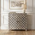Distressed Sideboard - 2 Door 2 Drawer - 98cm - Patterned - Small - Grey - Elm Wood