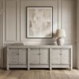 Unique One of a Kind - Distressed Sideboard - 6 Door - 233cm - Extra Large - Grey - Lacquered Pine Wood