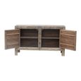 Distressed Sideboard - 2 Door - 144cm - Medium - Geometric Design - Grey - Elm Wood
