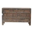 Distressed Sideboard - 2 Door - 144cm - Medium - Geometric Design - Grey - Elm Wood