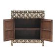 Distressed Sideboard - 2 Door 2 Drawer - 98cm - Patterned - Small - Grey - Elm Wood