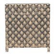 Distressed Sideboard - 2 Door 2 Drawer - 98cm - Patterned - Small - Grey - Elm Wood