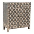 Distressed Sideboard - 2 Door 2 Drawer - 98cm - Patterned - Small - Grey - Elm Wood