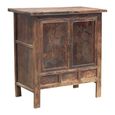 Unique One of a Kind - Distressed Sideboard - 2 Door - 94cm - Small - Brown - Elm Wood