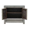 Distressed Sideboard - 2 Door - 96cm - Small - Grey - Lacquered Pine Wood