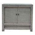 Distressed Sideboard - 2 Door - 96cm - Small - Grey - Lacquered Pine Wood