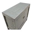 Distressed Sideboard - 2 Door - 96cm - Small - Grey - Lacquered Pine Wood