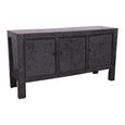 Distressed Sideboard - 3 Door - 158cm - Medium - Black - Wooden