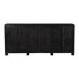 Distressed Sideboard - 6 Door - 208cm - Industrial - Extra Large - Black - Solid Wood