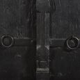 Distressed Sideboard - 6 Door - 208cm - Industrial - Extra Large - Black - Solid Wood