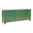 Unique One of a Kind - Distressed Sideboard - 6 Door - 224cm - Extra Large - Vintage Green - Elm Wood