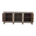 Distressed Sideboard - 6 Door - 227cm - Patterned  - Extra Large - Grey - Lacquered Pine Wood