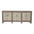Distressed Sideboard - 6 Door - 227cm - Patterned  - Extra Large - Grey - Lacquered Pine Wood
