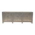 Distressed Sideboard - 6 Door - 236cm - Extra Large - Grey - Elm Wood