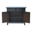 Sideboard - 2 Door 2 Drawer - 106cm - Small - Classic Black - Elm Wood