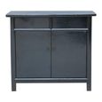 Sideboard - 2 Door 2 Drawer - 106cm - Small - Classic Black - Elm Wood