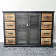 Industrial Shutter Sideboard - 2 Door - 120cm - Medium - Natural and Black - Fir Wood and Metal