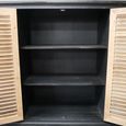 Industrial Shutter Sideboard - 2 Door - 120cm - Medium - Natural and Black - Fir Wood and Metal