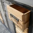 Industrial Shutter Sideboard - 2 Door - 120cm - Medium - Natural and Black - Fir Wood and Metal